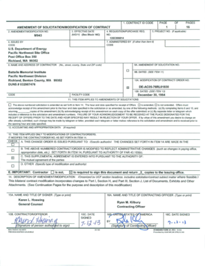 US Federal Contract Modification Form