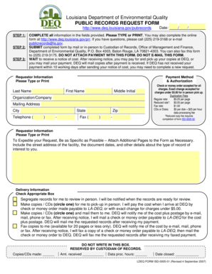 Louisiana Public Records Request Form