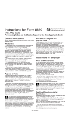 Instructions for Form 8850