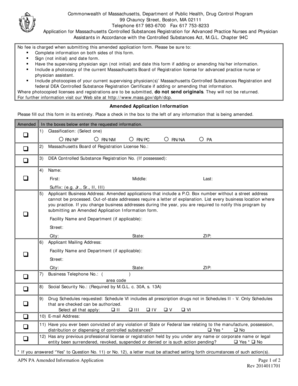 Massachusetts Controlled Substances Registration Application