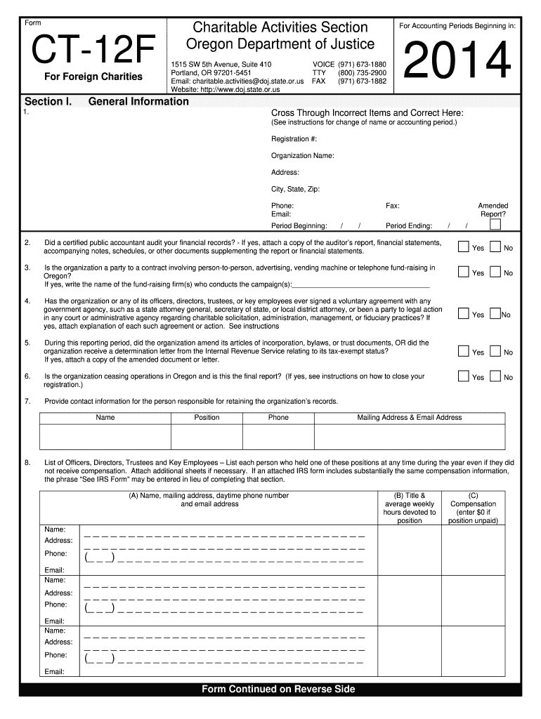 ct 12 oregon 2014 form Preview on Page 1