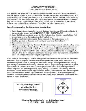 Letter of complaint - GeoQuest Worksheet - fws