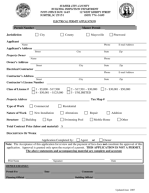 Electrical Permit Application