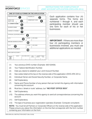Workforce Services Joint Account Application