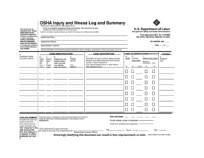OSHA Injury and Illness Log and Summary