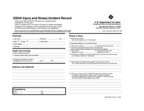 OSHA Injury and Illness Incident Record