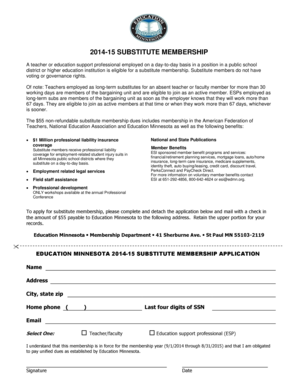 Education Minnesota Substitute Membership Application
