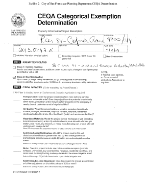 City of San Francisco CEQA Determination Form