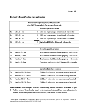 Exclusive Breastfeeding Rate Calculator