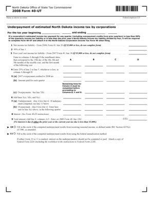 North Dakota Form 40-UT