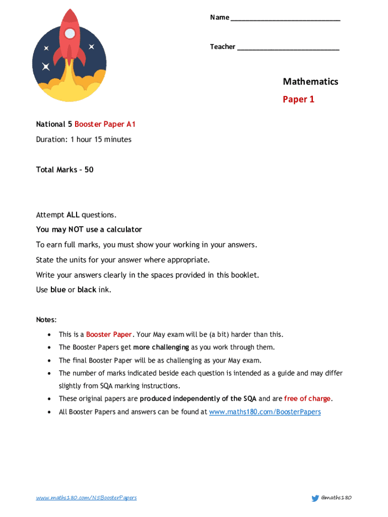 Fillable Online Free N5 Maths Grade Booster Papers Fax Email Print ...