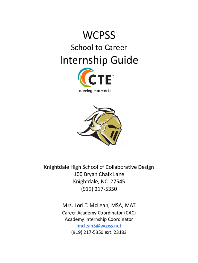 Fillable Online Southeast Raleigh High School Internship Guide