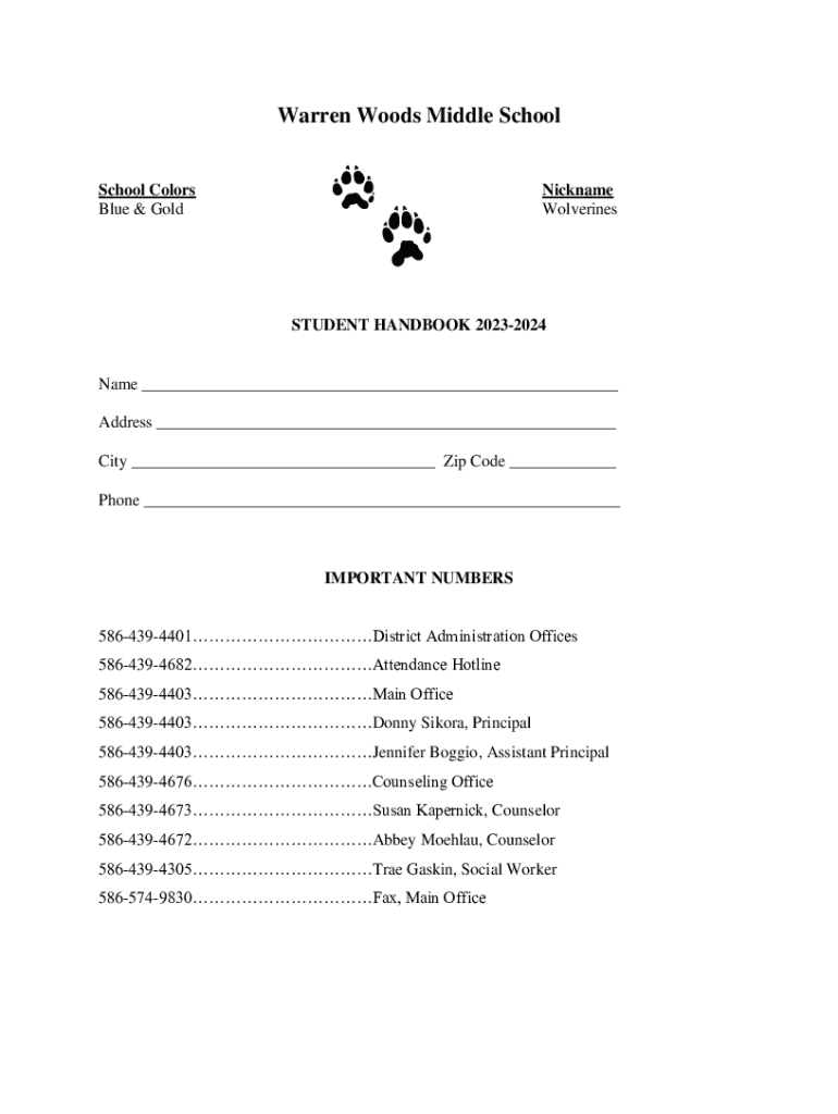 Fillable Online Warren Woods Tower High School Fax Email Print pdfFiller