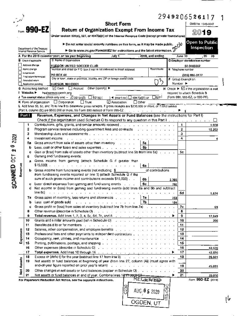 Fillable Online r Form 990-EZ Fax Email Print - pdfFiller