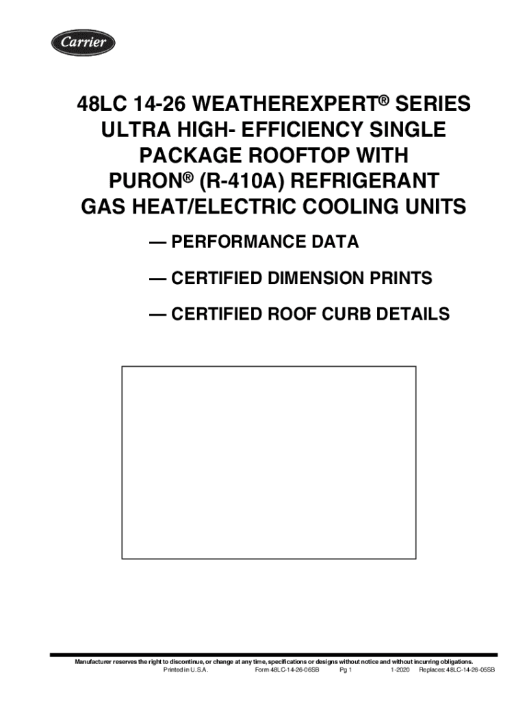 Fillable Online Carrier 48LC Series Service And Maintenance