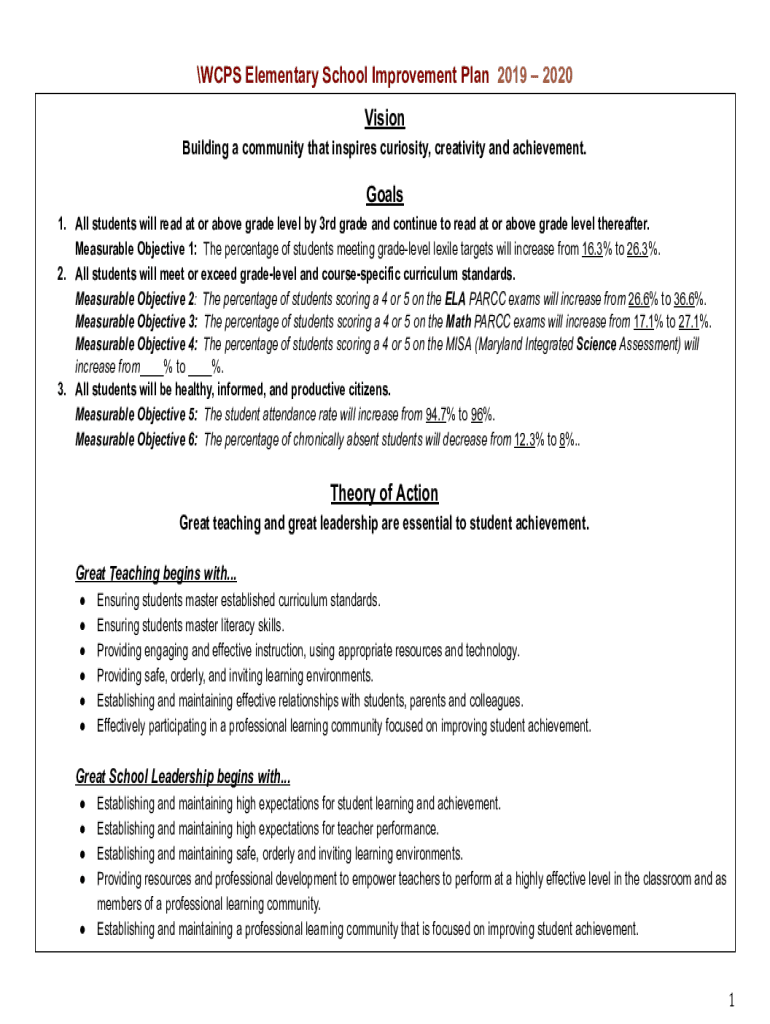 Fillable Online School Improvement Plan Ubly Community Elementary