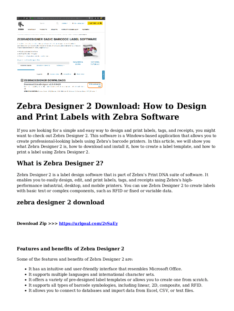 Fillable Online Zebra Printer Setup Utility Support & Downloads Fax
