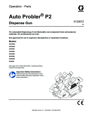 Fillable Online 313267Z, Manual, Auto Probler P2 Dispense Gun, Operation-Parts, English ...
