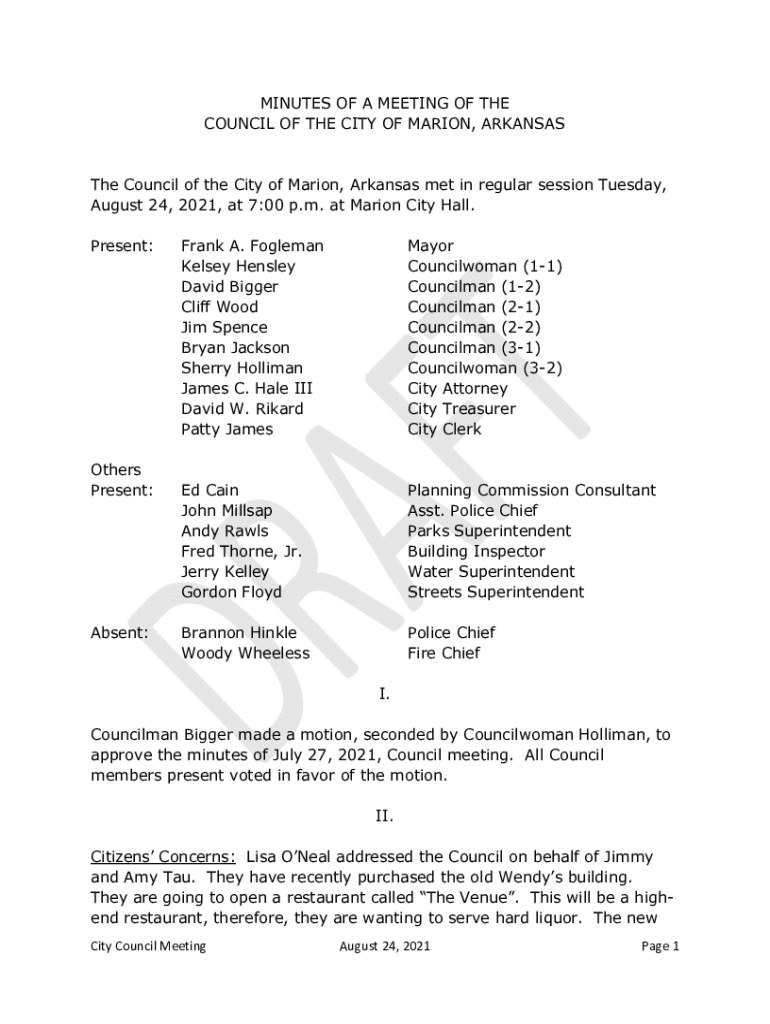 Fillable Online city of marion ar water department Fax Email Print