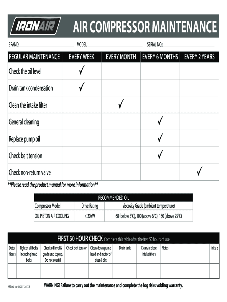 Fillable Online How to Maintain an Air Compressor Fax Email Print