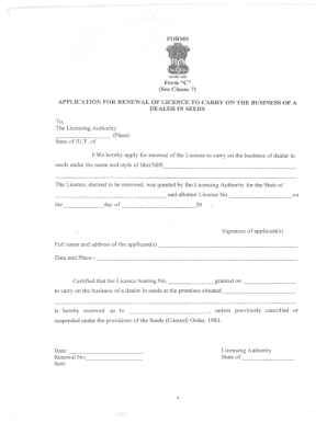 C Application for Renewal of Licence to - agrisnet tg nic ...