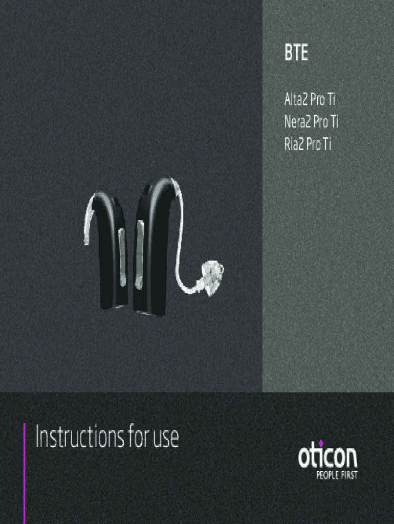 Fillable Online Oticon Ria 2 Pro miniRITE Ti BTE hearing aid (tinnitus