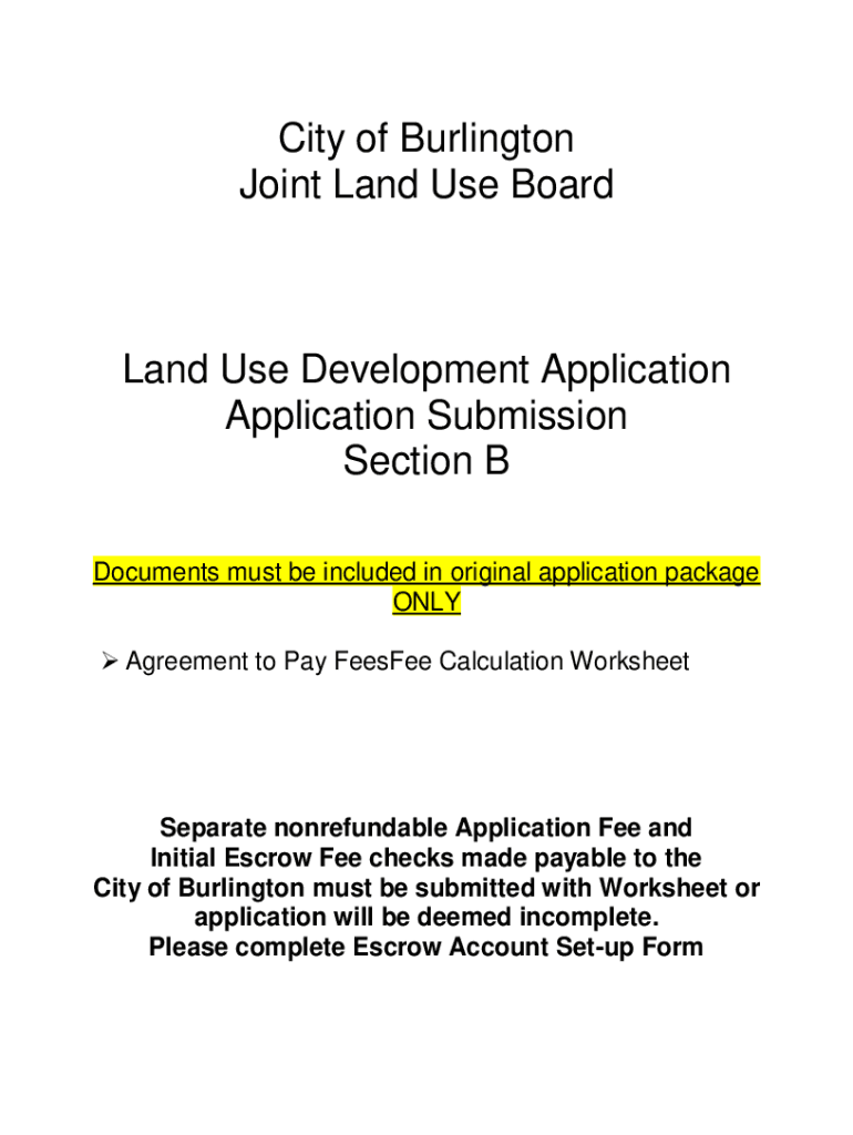 Fillable Online Land Use Board Variance Application with Fees Fax Email Print pdfFiller