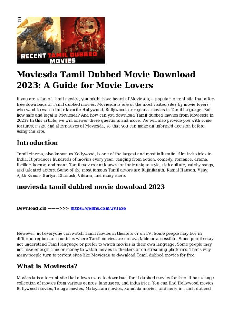 Fillable Online Hollywood tamil dubbed movies in moviesda Fax Email