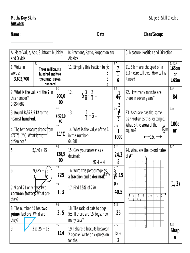 Stage 6 Check 9 Answers Doc Template | pdfFiller
