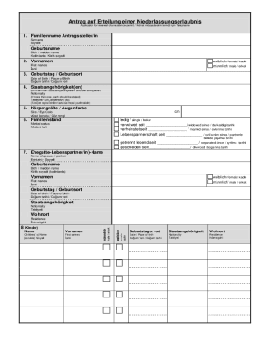 Antrag auf erstmalige Erteilung einer Aufenthaltserlaubnis