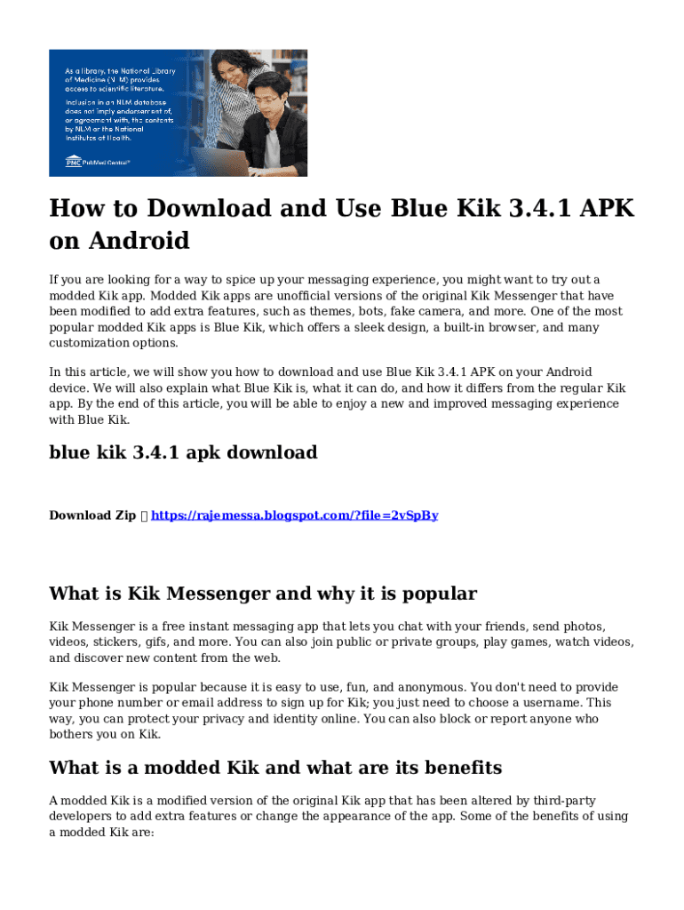 Fillable Online How to Download and Use Blue Kik 3.4.1 APK on Android