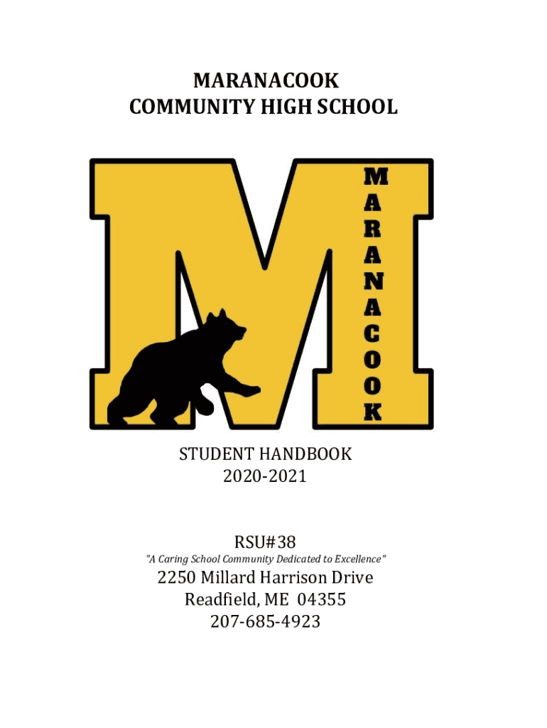 Fillable Online Maranacook Community High School Maine Districts Fax