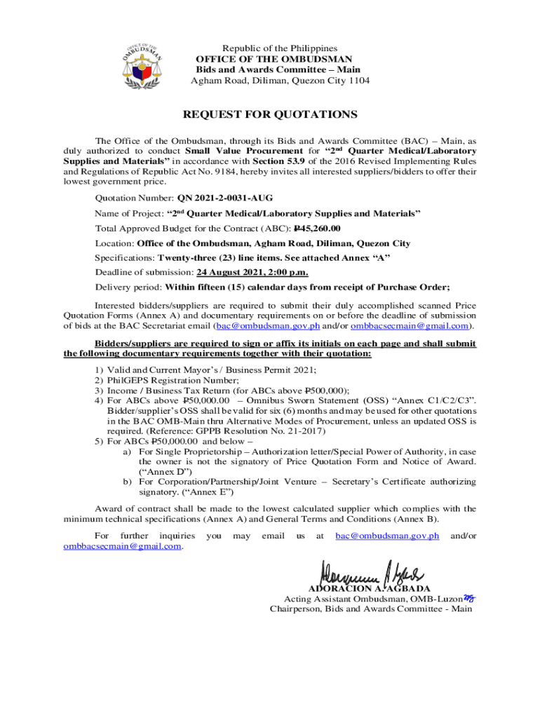 Fillable Online duly authorized to conduct Small Value Procurement for