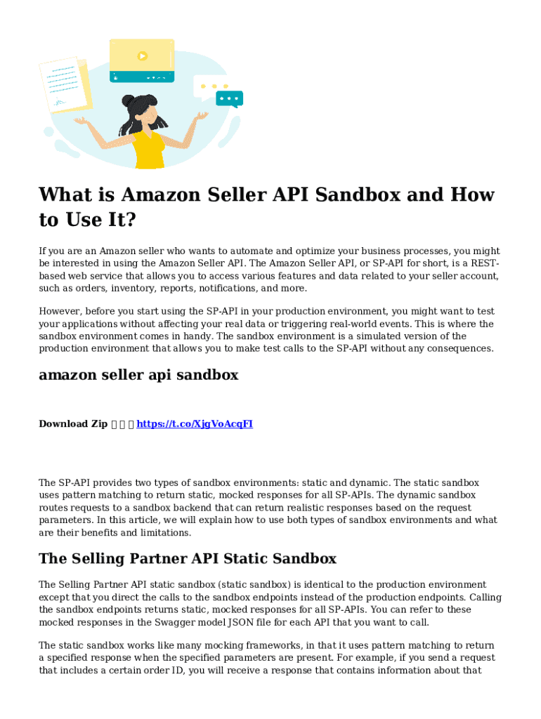 Fillable Online What is Amazon Seller API Sandbox and How to Use It
