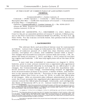 in the court of common pleas of lancaster county pennsylvina