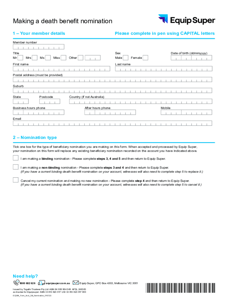 Fillable Online Key things to know about your SMSF binding death