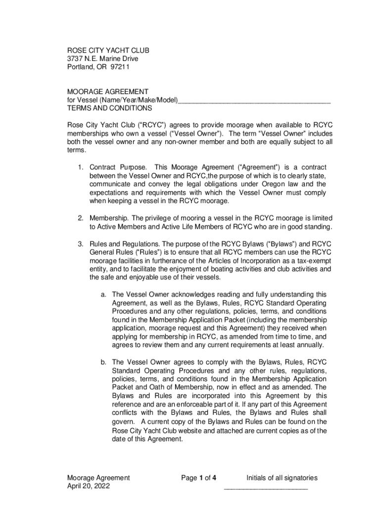 Fillable Online Rose City Yacht Club in Portland, OR, United States Fax