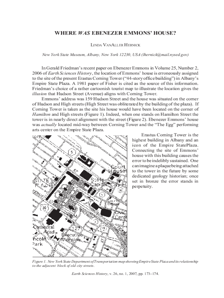 Fillable Online where was ebenezer emmons' house? Allen Press Fax