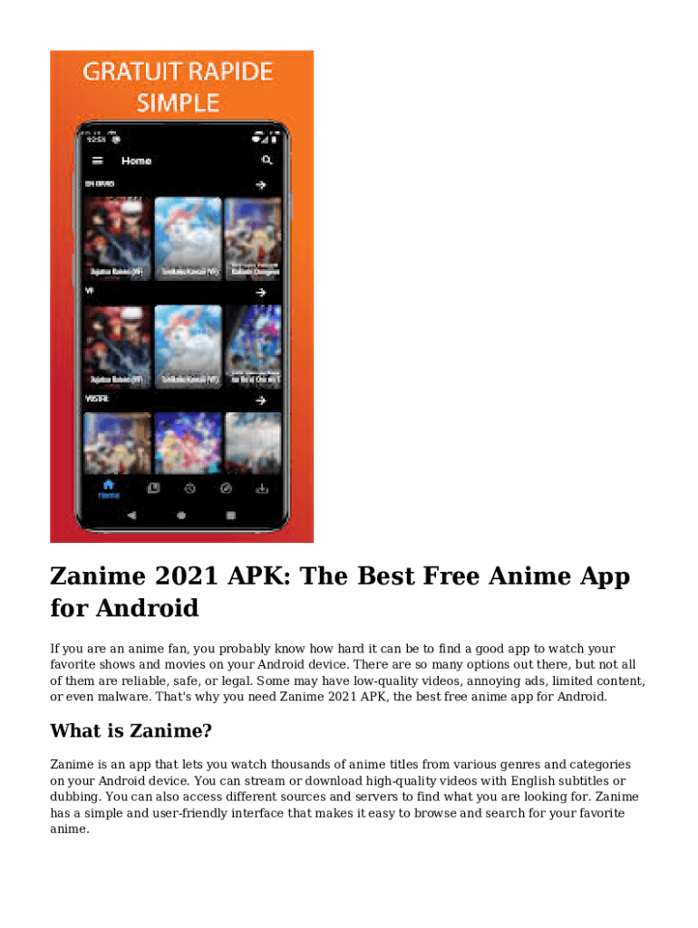 Fillable Online What's the best anime app for watching anime? Fax Email
