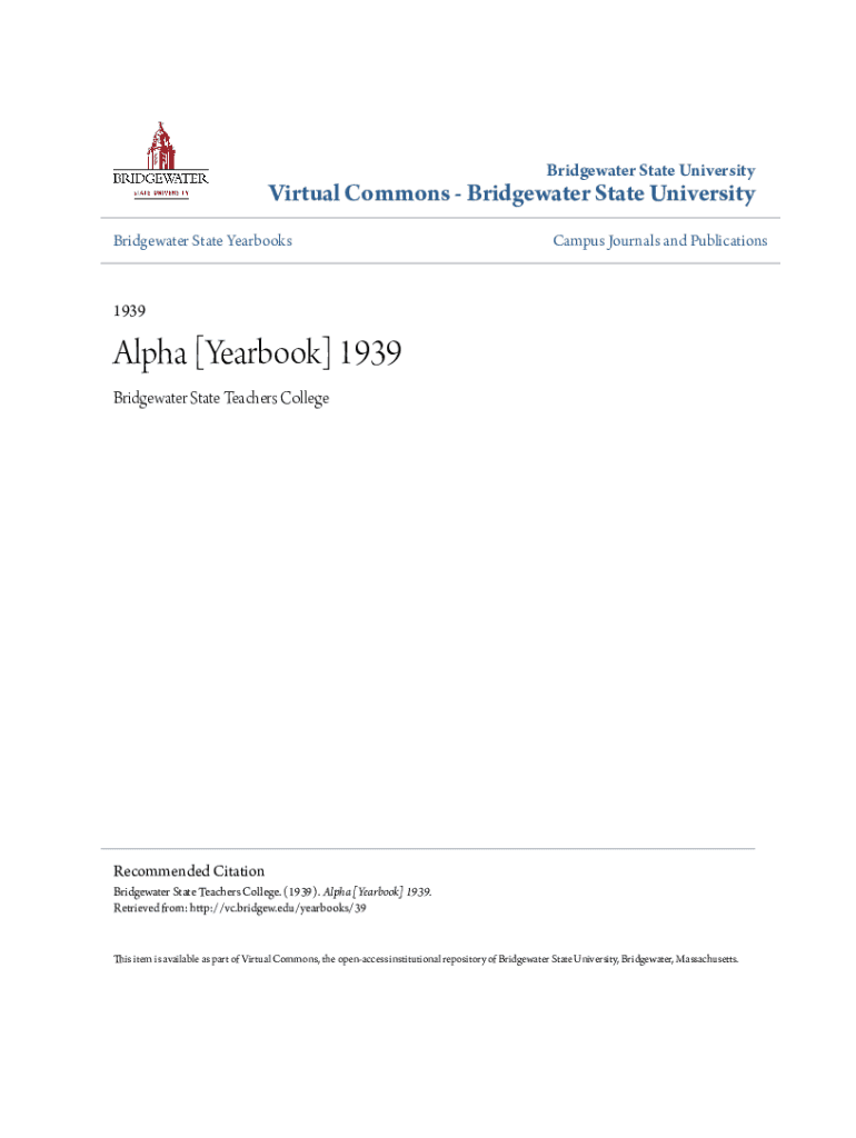 Fillable Online Bridgewater State Yearbooks Fax Email Print pdfFiller