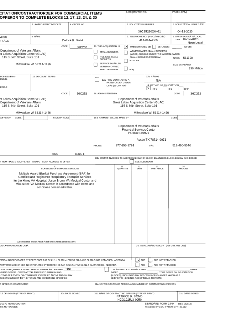 1 BLANKET PURCHASE AGREEMENT ADMINISTRATION DATA Doc Template pdfFiller