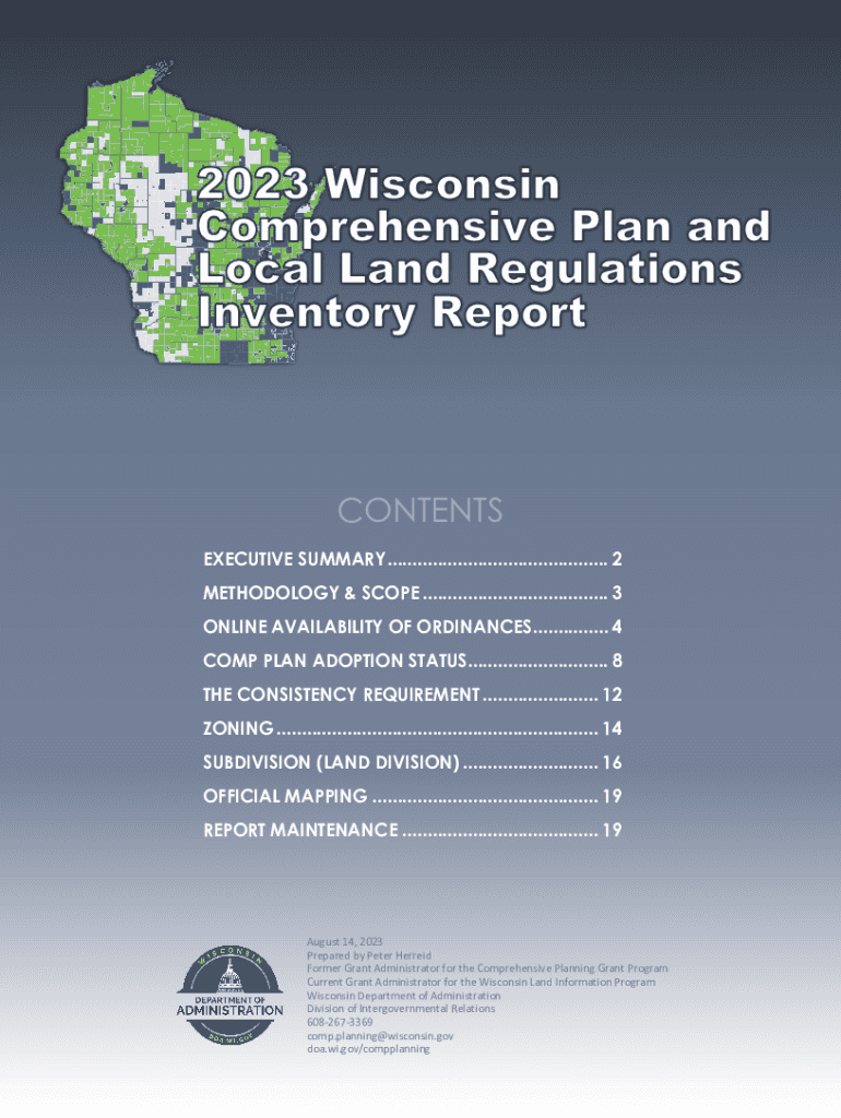 Fillable Online 2023 Wisconsin Comprehensive Plan and Local Land
