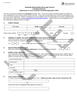 Applying for a Reception Place / Year 3 Junior School