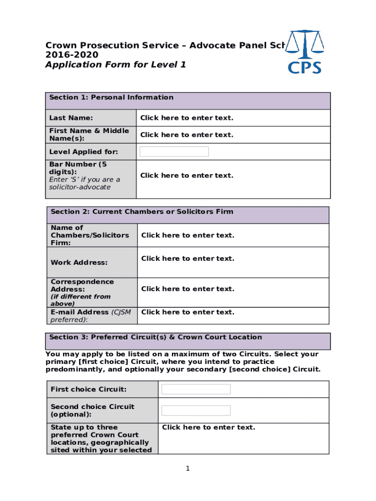 Advocate Panel Scheme 20162020 Application for Doc Template