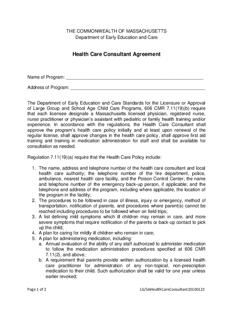 health care consultant agreement eec Preview on Page 1