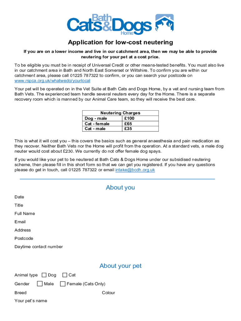 Fillable Online Job application form (pdf) Bath Cats and Dogs Home