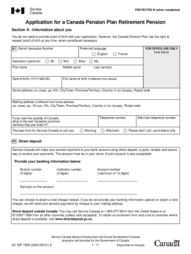 What Are the Steps to Apply for a Canada Pension Plan Preview on Page 1