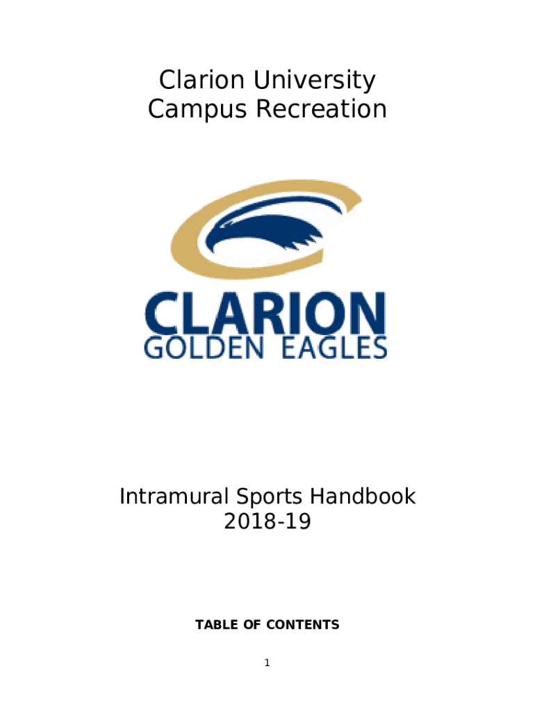 Clarion University Campus Recreation Doc Template pdfFiller