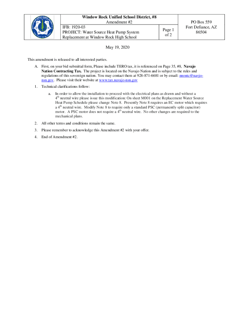 Fillable Online po box 559, nvajo route 12 fort defiance valley, az