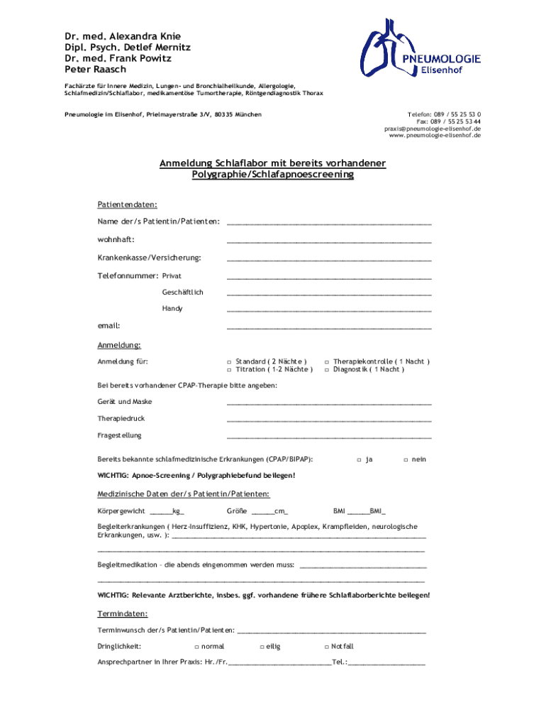 Ausfüllbar Online Dr. med. Gerhard Otto Breyer, Detlef Mernitz, Fax